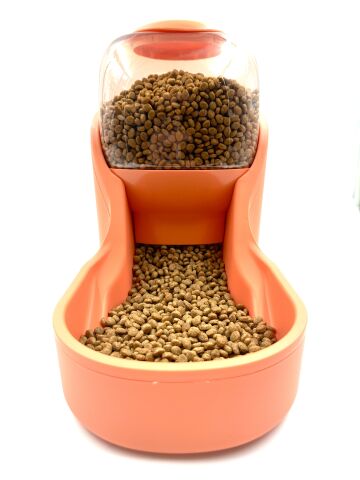 Depolu Otomatik Kedi ve Köpek Mama Kabı - Yerçekimli Akıllı Damacana (Turuncu) (3800ml)
