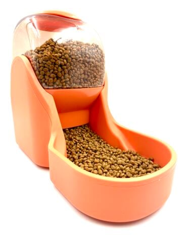 Depolu Otomatik Kedi ve Köpek Mama Kabı - Yerçekimli Akıllı Damacana (Turuncu) (3800ml)