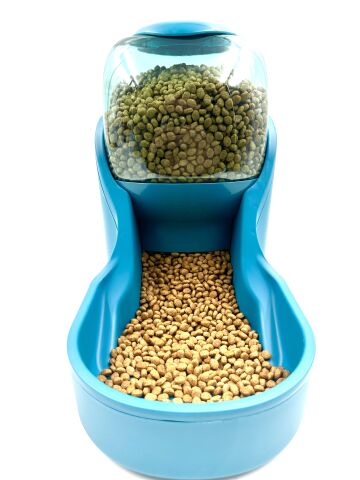 Hazneli Kedi Köpek Mama Kabı - Otomatik Akıllı Damacana (Mavi) (3800ml)