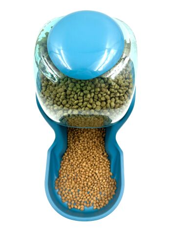 Hazneli Kedi Köpek Mama Kabı - Otomatik Akıllı Damacana (Mavi) (3800ml)