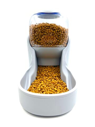 Hazneli Kedi Köpek Mama Kabı - Otomatik Akıllı Damacana (Gri) (3800ml)