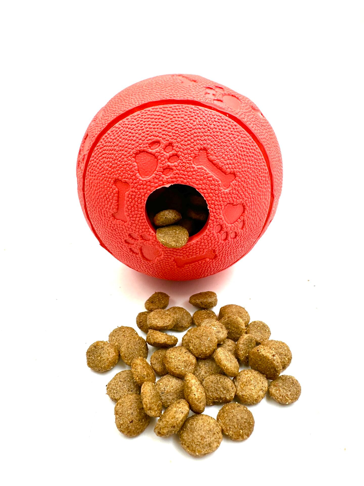 Mama Saklamalı Köpek Oyun Topu - Dayanıklı Kauçuk (Kırmızı) (XL - 8 cm)