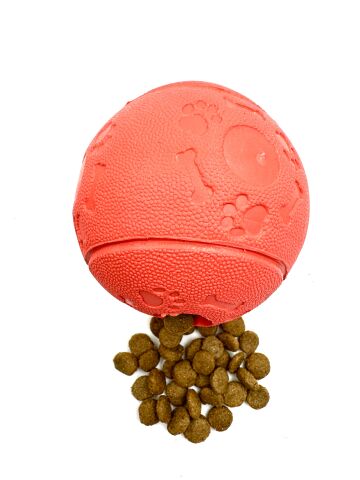 Mama Saklama Hazneli Köpek Oyuncağı - Kauçuk Top (Kırmızı) (M - 6 cm)