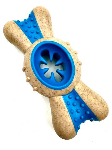 Köpek Isırma Kemiği Oyuncağı - Sığır Eti Aromalı Dayanıklı Diş Kaşıyıcı (Mavi) (XL-14 cm)