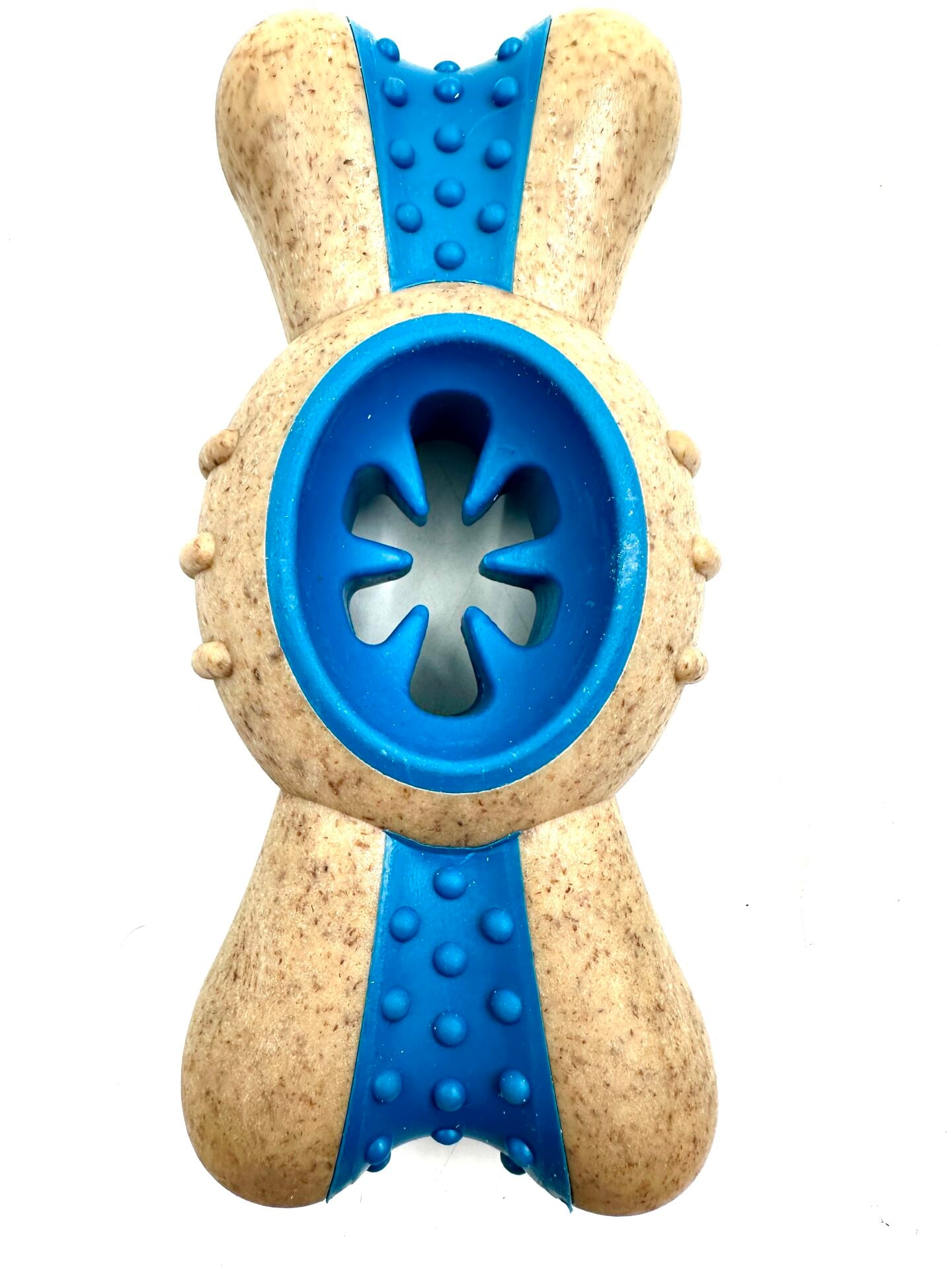 Köpek Isırma Kemiği Oyuncağı - Sığır Eti Aromalı Dayanıklı Diş Kaşıyıcı (Mavi) (XL-14 cm)