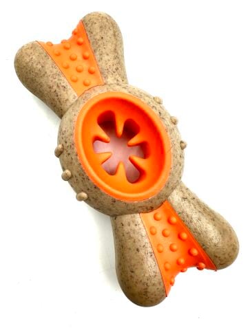 Köpek Isırma Kemiği Oyuncağı - Sığır Eti Aromalı (Turuncu) (XL - 14 cm)