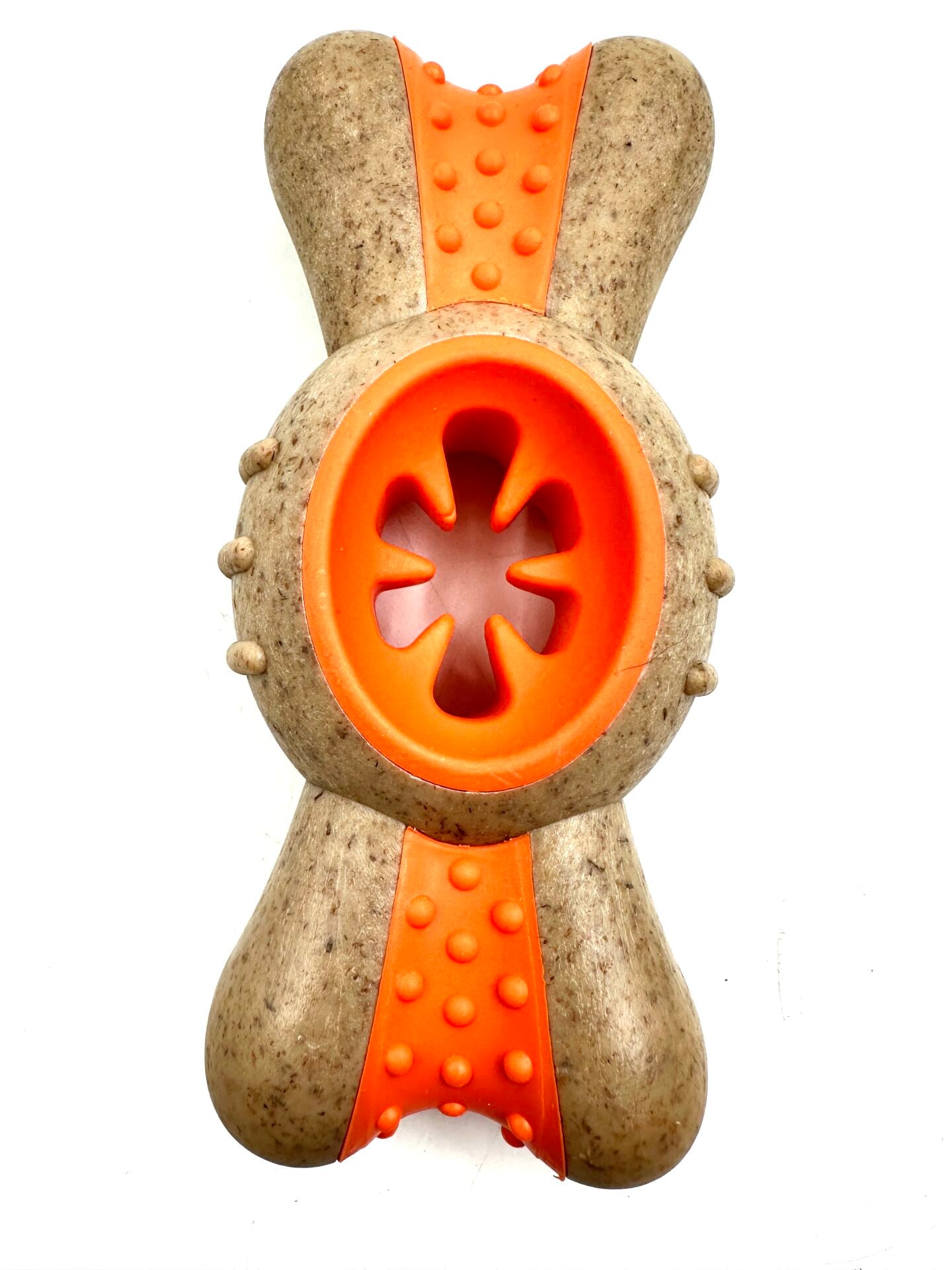 Köpek Isırma Kemiği Oyuncağı - Sığır Eti Aromalı (Turuncu) (XL - 14 cm)