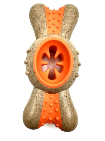 Köpek Isırma Kemiği Oyuncağı - Sığır Eti Aromalı (Turuncu) (XL - 14 cm)