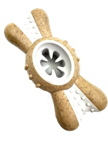 Köpek Isırma Kemiği Oyuncağı - Sığır Eti Aromalı Diş Kaşıyıcı (Beyaz) (XL - 14 cm)