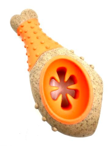 Tavuk Butu Köpek Oyuncağı - Sığır Eti Aromalı (Turuncu) (XL - 14 cm)