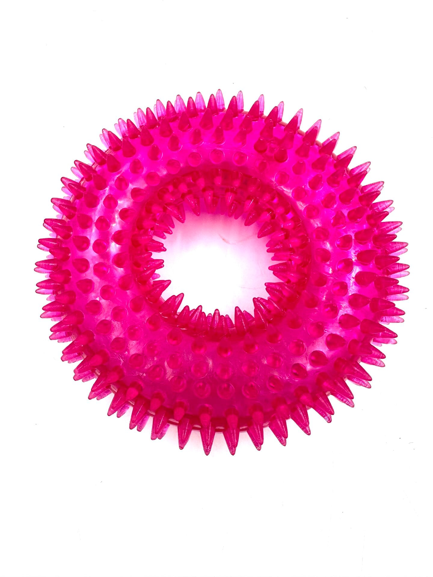 Köpek Diş Kaşıyıcı Oyuncak - Sesli Tırtıklı Halka (Mor) (M - 10 cm)