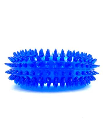 Köpek Diş Kaşıma Oyuncağı - Sesli Tırtıklı Halka (Mavi) (M - 10 cm)