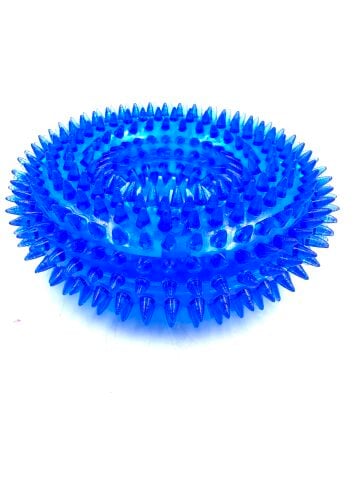 Köpek Diş Kaşıma Oyuncağı - Sesli Tırtıklı Halka (Mavi) (M - 10 cm)