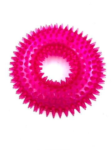 Köpek Diş Kaşıma Oyuncağı - Sesli Tırtıklı Halka (Mor) (L - 12 cm)