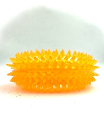 Köpek Diş Kaşıma Oyuncağı - Sesli Tırtıklı Halka (Turuncu) (L - 12 cm)