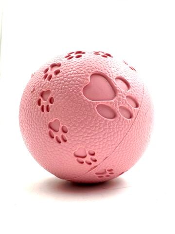 Sesli Köpek Oyun Topu - At Getir Isırma Oyuncağı (Pembe) (L - 5.5 cm)