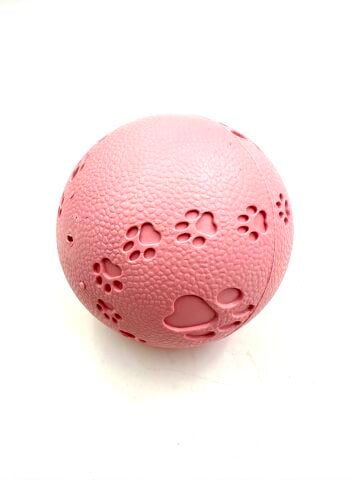 Sesli Köpek Oyun Topu - At Getir Isırma Oyuncağı (Pembe) (L - 5.5 cm)