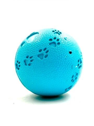Sesli Köpek Oyun Topu - At Getir Isırma Oyuncağı (Mavi) (XL - 8 cm)