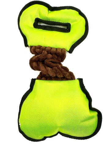 Kulplu Köpek Çekiştirme Oyuncağı - Su Geçirmez Kumaş (Yeşil) (28x16cm)