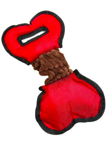 Kulplu Köpek Çekiştirme Oyuncağı - Su Geçirmez Kumaş (Kırmızı) (28 x 16 cm)
