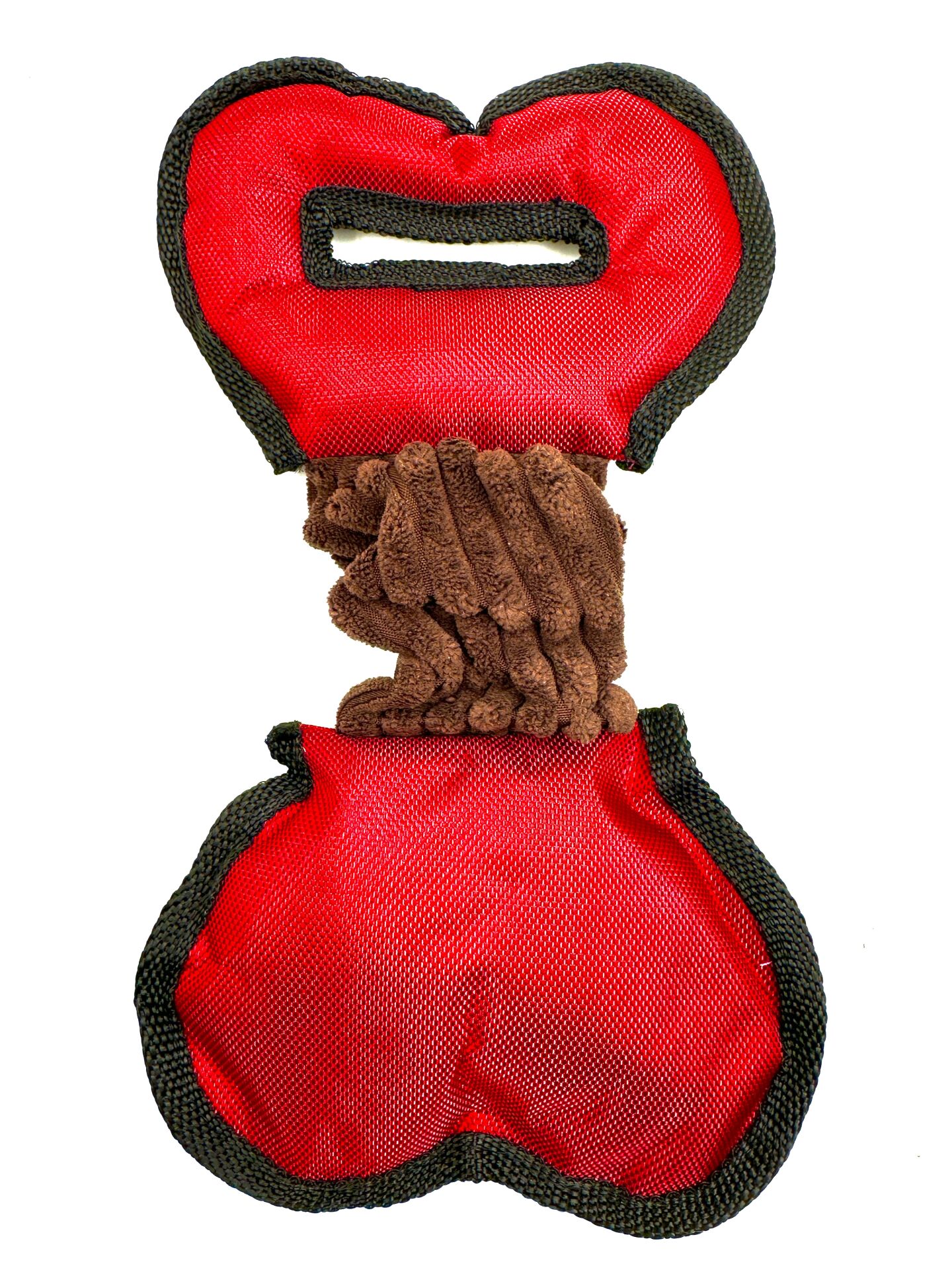 Kulplu Köpek Çekiştirme Oyuncağı - Su Geçirmez Kumaş (Kırmızı) (28 x 16 cm)