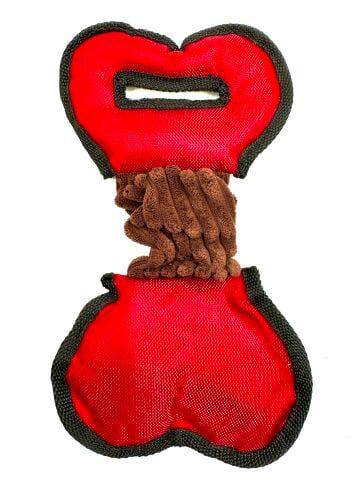 Kulplu Köpek Çekiştirme Oyuncağı - Su Geçirmez Kumaş (Kırmızı) (28 x 16 cm)
