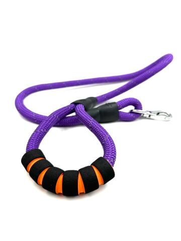 Reflektörlü Köpek Gezdirme Tasması - Dayanıklı Yumuşak Kulplu (Mor) (120cm)