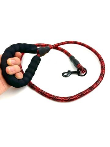 Köpek Gezdirme Tasması - Yumuşak Tutma Saplı (Kırmızı) (120cm)