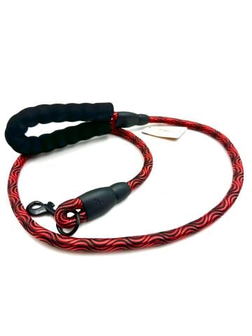 Köpek Gezdirme Tasması - Yumuşak Tutma Saplı (Kırmızı) (120cm)