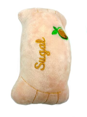 Hışırtı Sesli Peluş Köpek Oyuncağı - Yastık (Fuşya) (17x9cm)