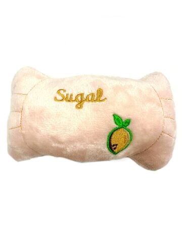 Hışırtı Sesli Peluş Köpek Oyuncağı - Yastık (Fuşya) (17x9cm)