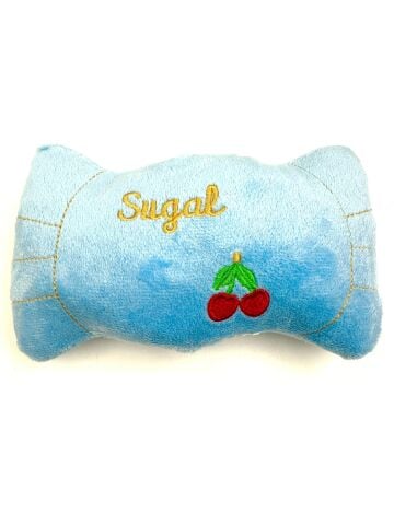 Hışırtı Sesli Peluş Köpek Oyuncağı - Yastık (Mavi) (17x9cm)
