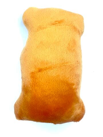 Hışırtı Sesli Peluş Köpek Oyuncağı - Yastık (Turuncu) (17x9cm)