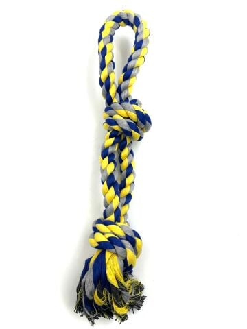 Köpek Çekiştirme Halatı - Eğitim Oyuncağı 57cm (Sarı-Lacivert)