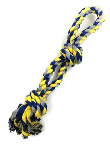 Köpek Çekiştirme Halatı - Eğitim Oyuncağı 57cm (Sarı-Lacivert)
