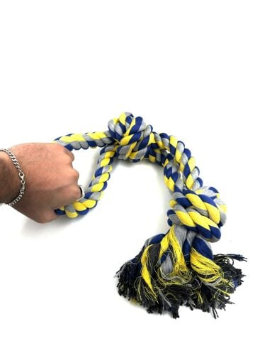 Köpek Çekiştirme Halatı - Eğitim Oyuncağı 57cm (Sarı-Lacivert)