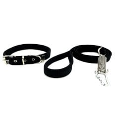 Siyah Köpek Tasması Ve Köpek Gezdirme Tasması Seti
