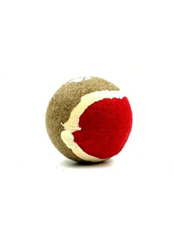 Tenis Köpek Oyun Topu - Pati Baskılı At Getir Topu 7cm (Kırmızı)