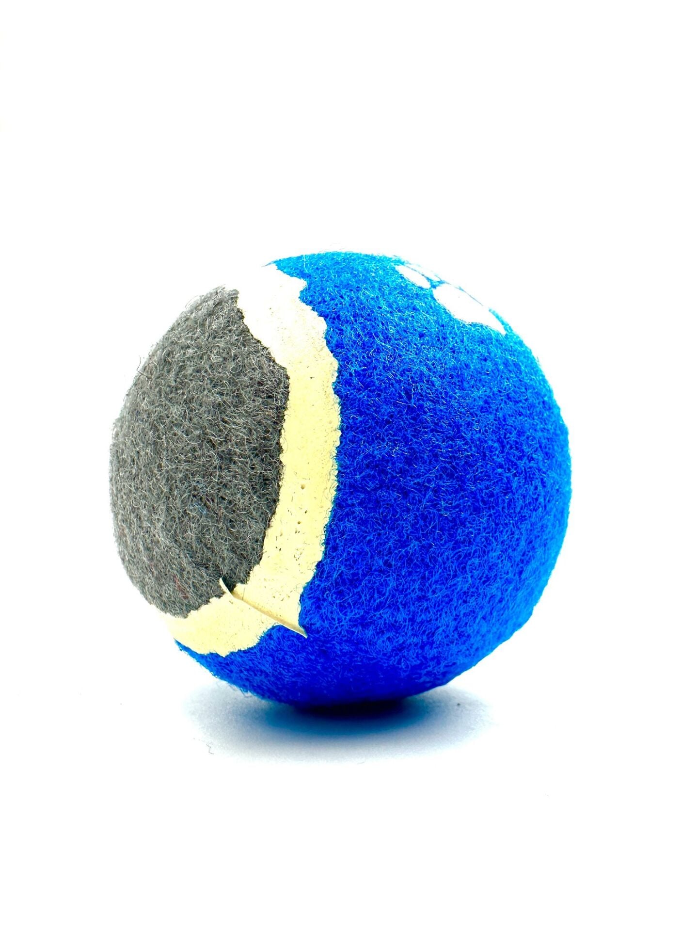 Tenis Köpek Oyun Topu - Pati Baskılı At Getir Topu 7cm (Mavi)