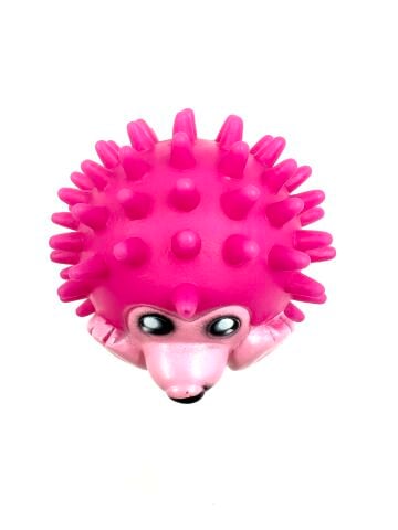 Sesli Kirpi Top Köpek Oyuncağı - Diş Kaşıyıcı 8x7cm (Pembe)