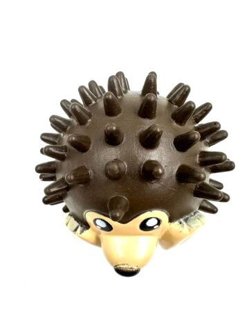 Köpek Diş Kaşıyıcı Oyuncağı - Sesli Kirpi Top 8x7cm (Kahverengi)