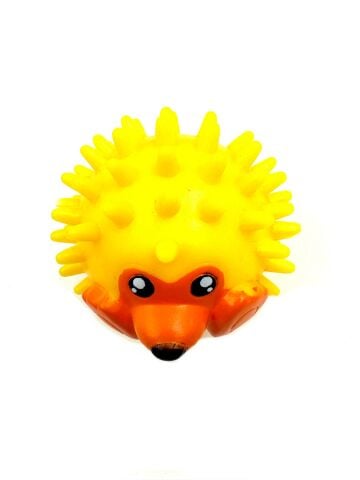 Sesli Kirpi Top Köpek Oyuncağı - Diş Kaşıma 8x7cm (Sarı)