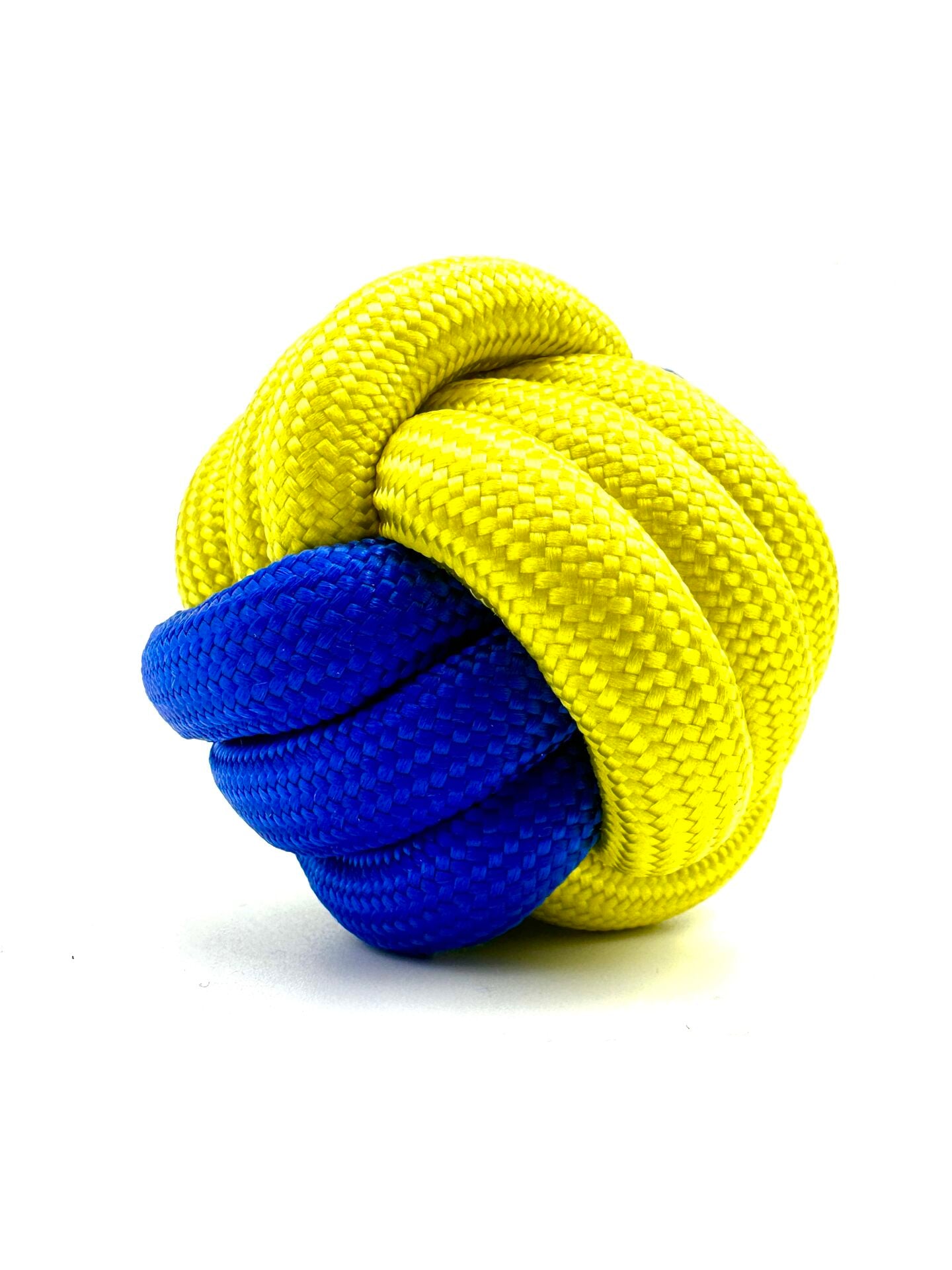 Halat Köpek Oyun ve Diş Temizleme Topu - 7cm (Sarı-Mavi)