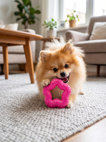 Yavru Köpek Diş Kaşıma Tartar Temizleme Oyuncağı 7x2 cm - Pembe