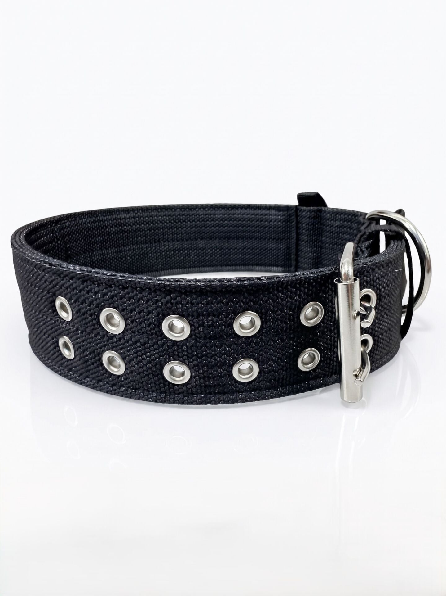 Dayanıklı Köpek Boyun Tasması | Çift Dilli Metal Tokalı (4cm / 5cm) Siyah