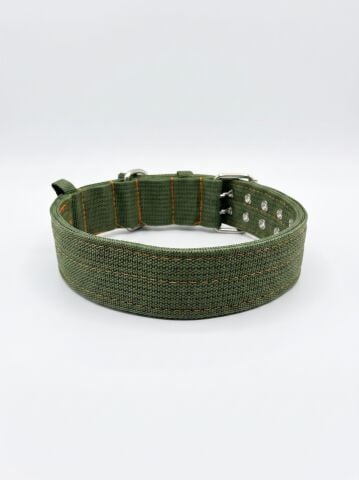 Köpek Boyun Tasması | Ekstra Sağlam Çift Dilli (4cm / 5cm) Haki