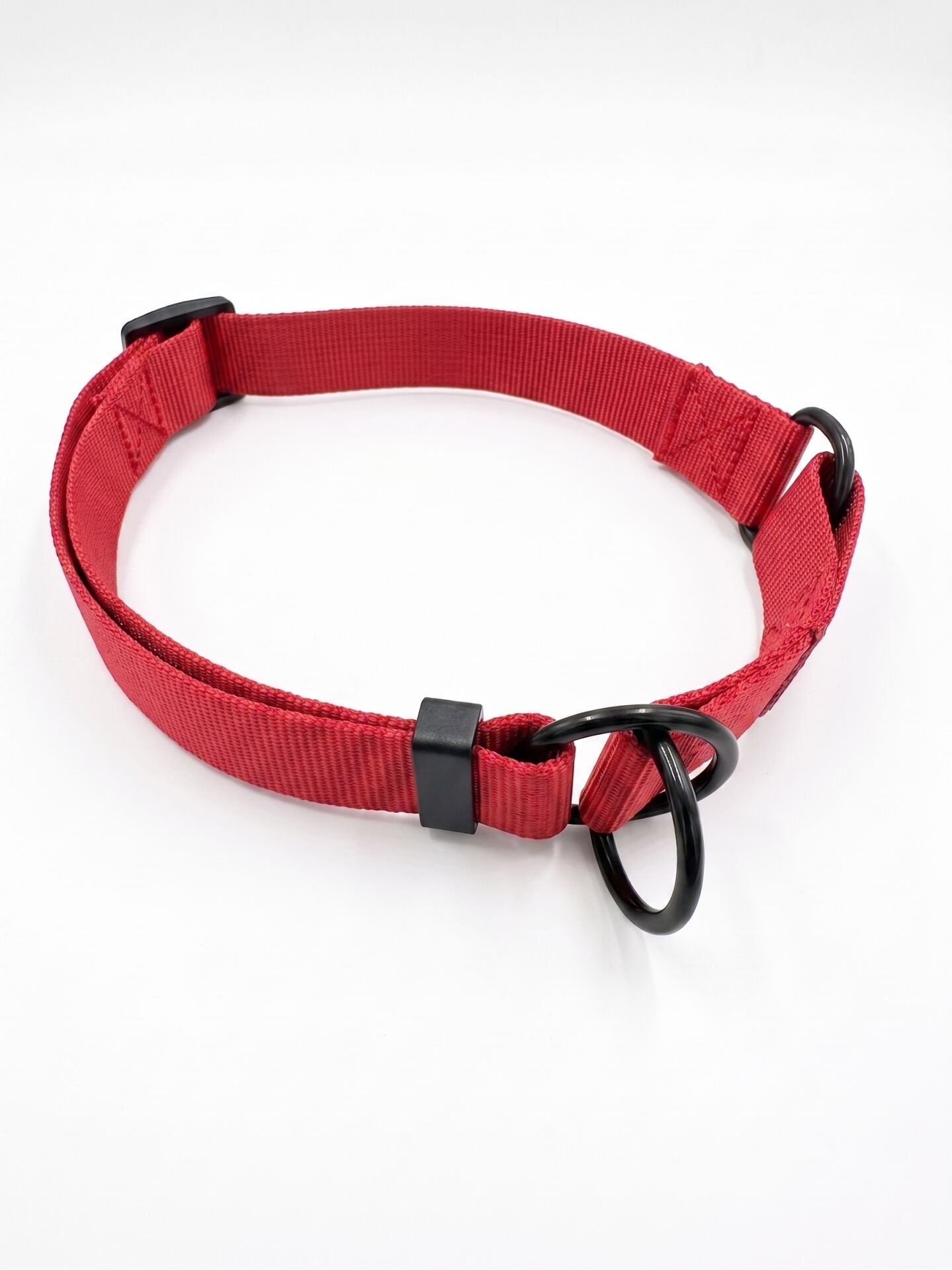 Yarı Boğma Köpek Eğitim Tasması - Ayarlanabilir Martingale Tasma - Kırmızı