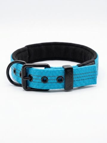 Köpek Boyun Tasması - Reflektörlü Yumuşak Dokulu (Mavi) (XS-M)