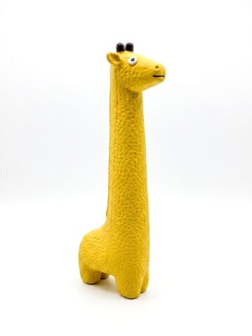 Yumuşak Köpek Diş Kaşıma Oyuncağı - Sesli Zürafa Isırma Figürü (Sarı) (23 cm)