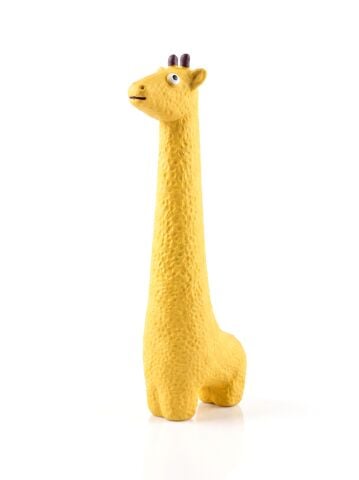 Yumuşak Köpek Diş Kaşıma Oyuncağı - Sesli Zürafa Isırma Figürü (Sarı) (23 cm)